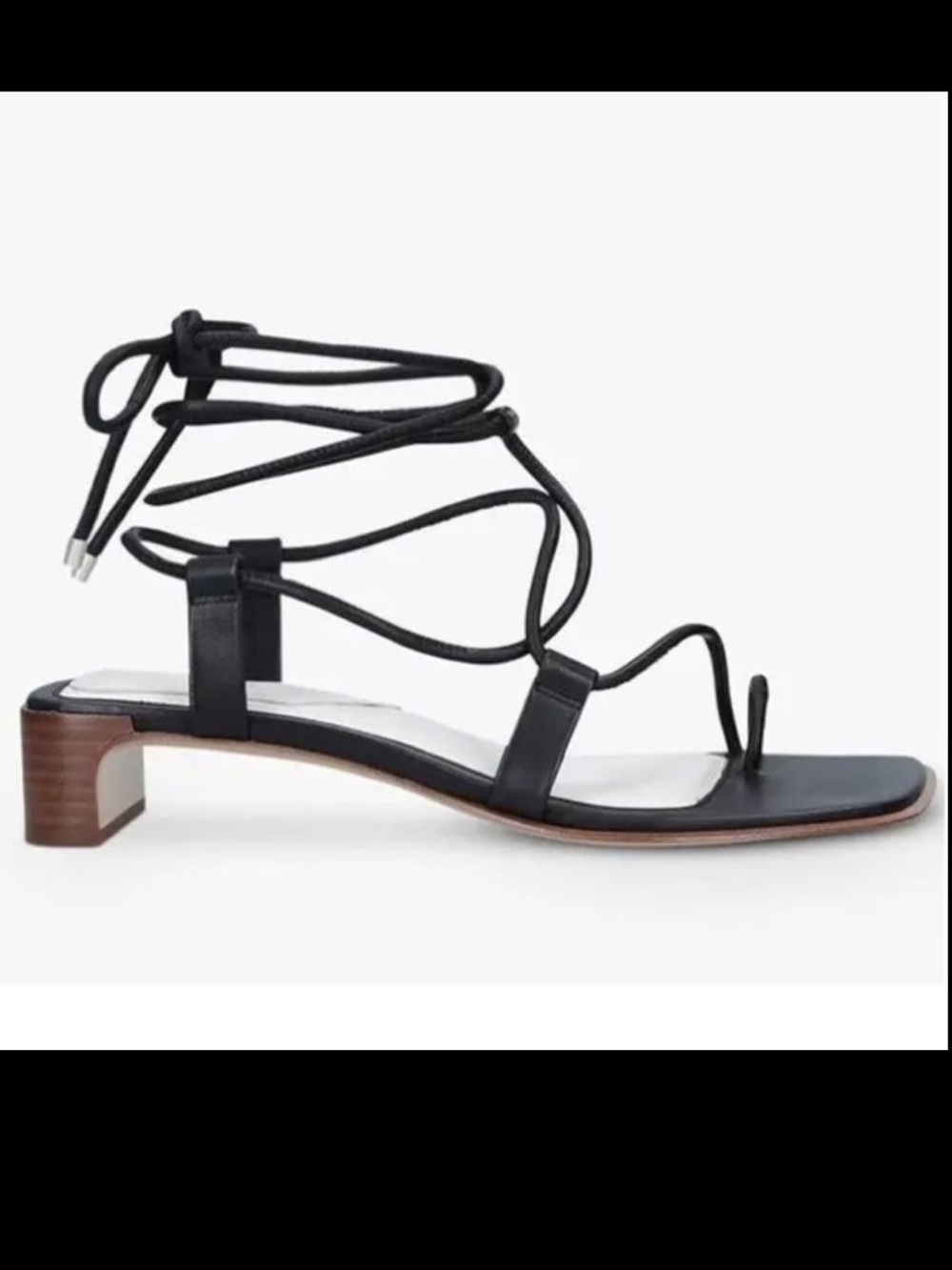 NWT Rag‎ & Bone Cindy Leather Tie Heel Sandal In Black Size: US 9 NIB $398 - Picture 2 of 6